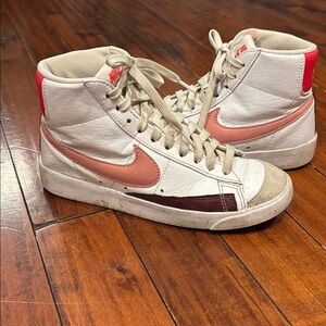 Nike Women's High-Top Sneakers in Pink and White